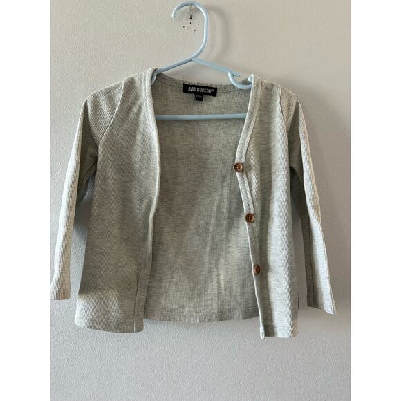 Beau Hudson Sweater Baby 9-12 Months Gray Cardigan Ribbed Unisex Minimalist - Picture 1 of 8